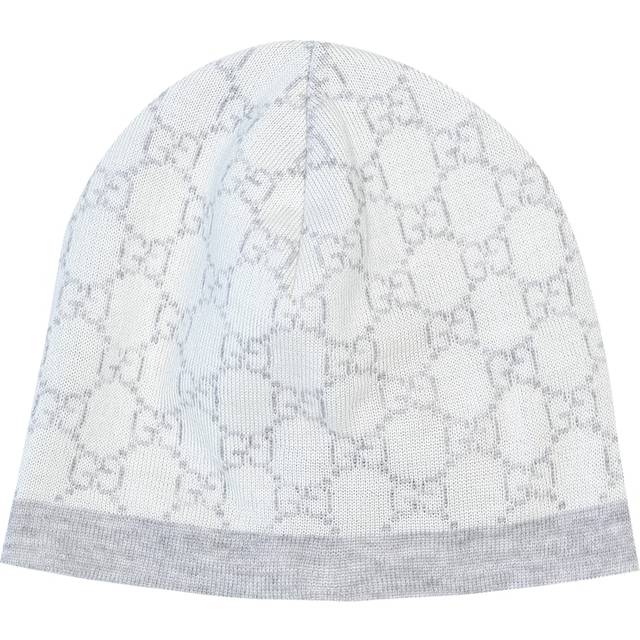 Gucci White Kids Monogram-print Wool Beanie 4-12 Years M - WHITE