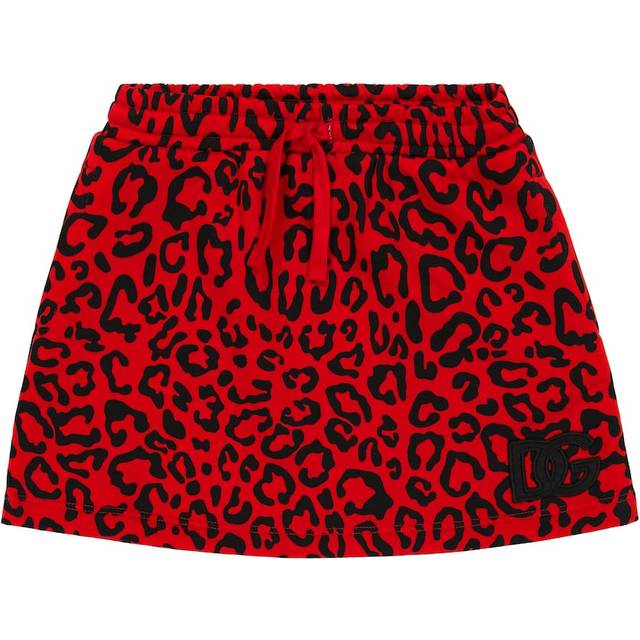 Dolce&Gabbana Kids Leopard-print cotton jersey skirt