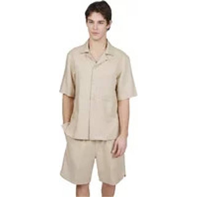 Eleventy, Skjorta, Herr, L, Linne, Linneskjorta med ficka - beige (L)