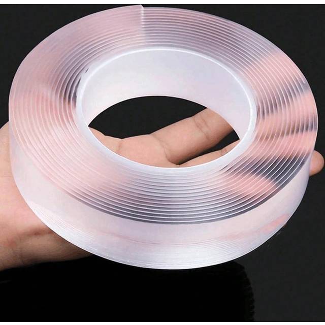 SHEIN 1Roll Multipurpose Double Sided Adhesive Tape, Daily Clear Applicable Strong Ductility Sealing Strip Rubber Seal, Easy To Use Home Bathroom Decor Summ