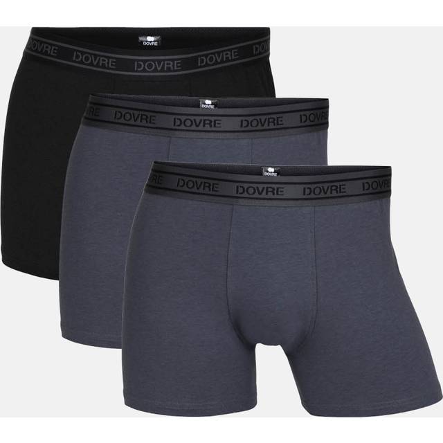 Dovre 3-pack Bamboo Boxer Tights - Black/Grey - Large * Kampanj *