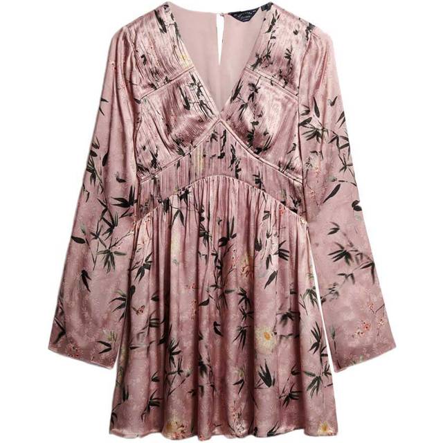 Superdry W8011795a Long Sleeve Short Dress Pink XS Women