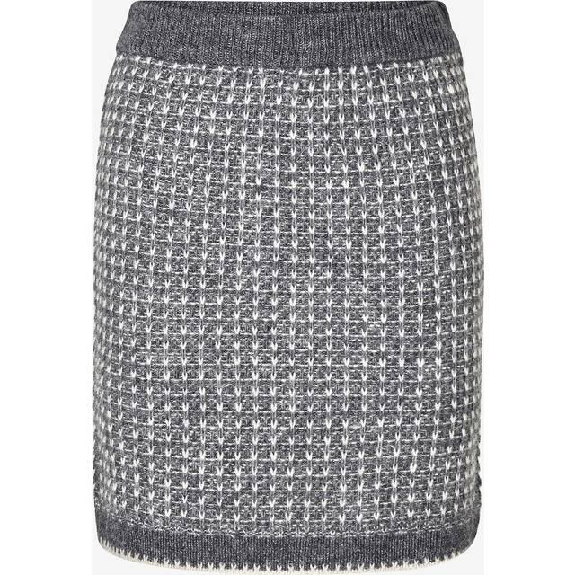 Selected FEMME - Kjol slfSine Short Knit Skirt - Grå