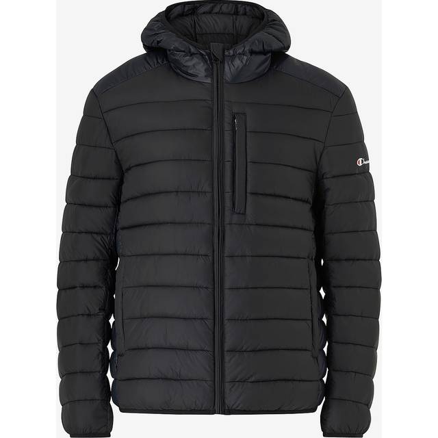 Champion Legacy Outdoor (220340) - WR Light Nylon Cirè 35 gr S Script Logo Hooded Jacka, Svart (NBK), S Herr FW24, Svart (NBK), S