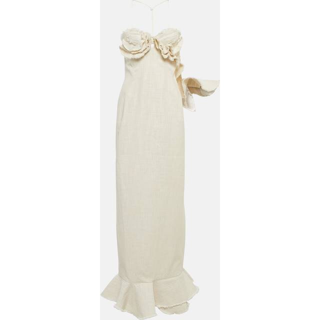 JACQUEMUS Off-White Le Raphia 'La Robe Artichaut' Maxi Dress - 110 Off-White - FR 32