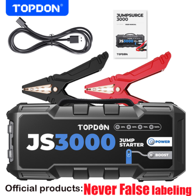 Topdon jumpsurge3000 js3000 3000a usb car jump starter booster pack power bank
