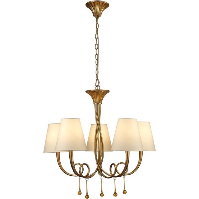 Mantra M6206 Paola Pendant 70cm Round 5 Light Gold Painting Cream Shad