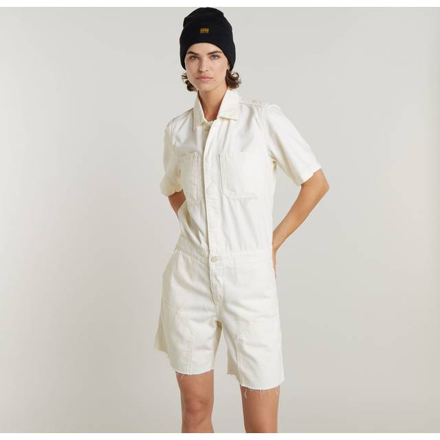 G-Star for woman. D24394-D551-G377 Short dungarees Painter white (XXS), Casual, Cotton, Short sleeve