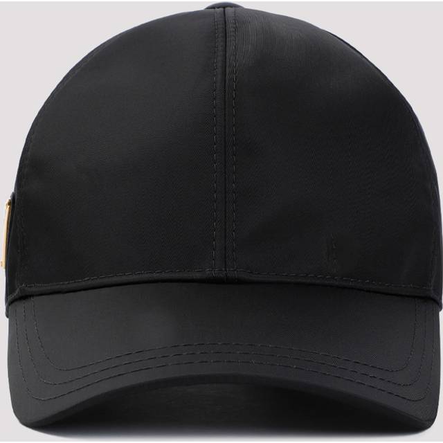 Prada Womens Black Logo-plaque Recycled-nylon Baseball Cap M - BLACK