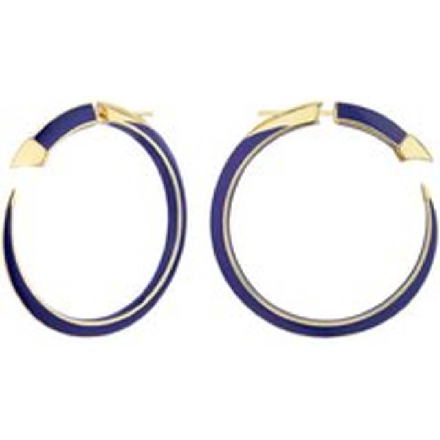 Shaun Leane Sabre Solis 18ct Yellow Gold Vermeil Sterling Silver Atlantic Ceramic Large Hoop Earrings