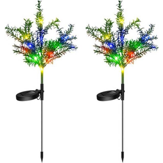 (Two) Garden Ground Lights 2Pcs / 4Pcs Simulation Christmas Tree Solar Landscape Colorful Waterproof