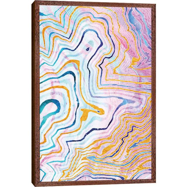Marble XXXII by Tenyo Marchev - Painting on Canvas - Brown Framed (66.04 cm H x 45.72 cm W)