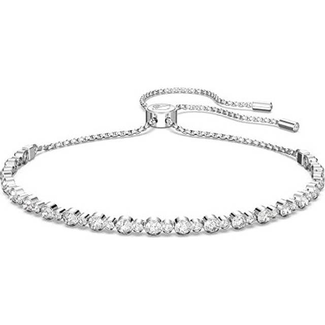 Swarovski Women's Subtle Bracelet Brilliant White Crystals with Rhodium Plated Metal Chain Adjustable Bolo Closure Swarovski Subtle Collection