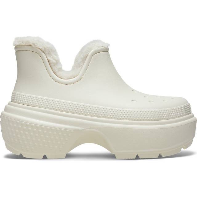 Crocs Womens Stomp Lined Shorty Boots Linen White, 5