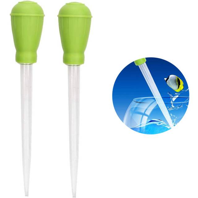 30Ml Fish Tank Water Changer Aquarium Dropper 2-Pack,Green
