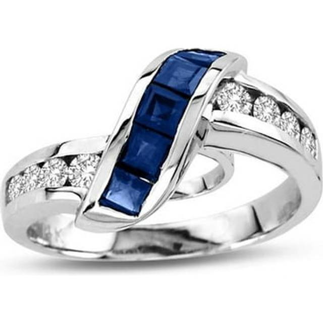 Louis Creations R2049SD-6.5 1.16 CTTW Sapphire & Diamond Ring, 14K Gold - Size 6.5