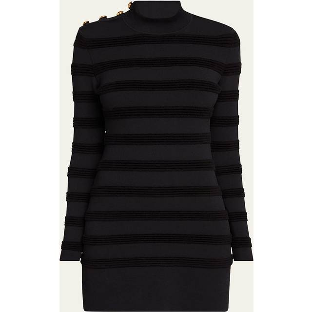 Tom Ford Velvet-trimmed turtleneck minidress - black (UK 6)