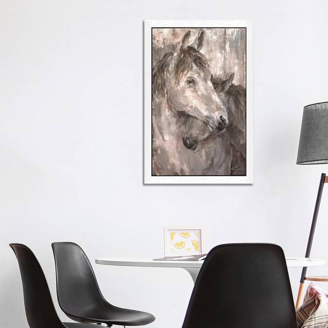 Tender Farmhouse Horse by Debi Coules - Art Prints Print on Canvas - White Framed (101.6 cm H x 66.04 cm W)