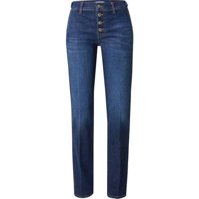 7 For All Mankind - Bootcut Bair Rinsed Indigo With Exposed Buttons - Bootcut Jeans - dark blue