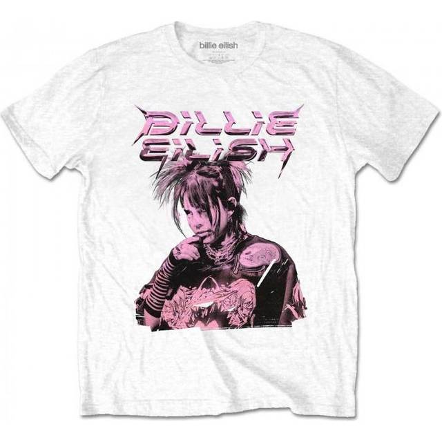 Billie Eilish Unisex Vuxen Illustration T-shirt XXL vit