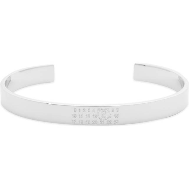 MM6 Maison Margiela Silver Minimal Logo Bracelet - 951 Polished Palladi - 7