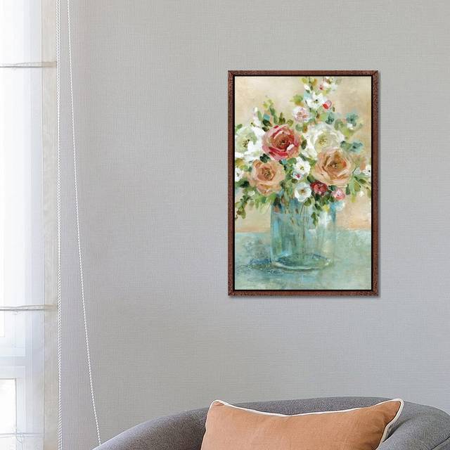 Sun Drenched Arrangements by Carol Robinson - Graphic Art Print on Canvas - Classic Brown Wood Framed Canvas (66.04 cm H x 45.72 cm W)