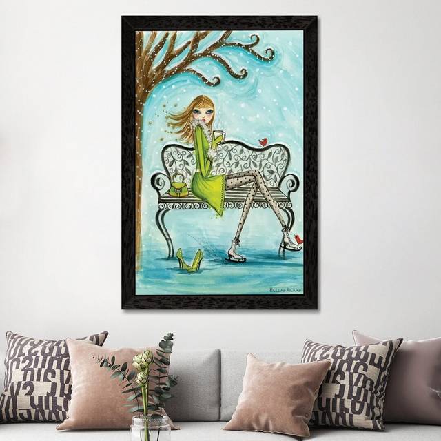 'Cocoa Break' by Bella Pilar - Floater Frame Painting Print on Canvas - Black (66.04 cm H x 45.72 cm W)