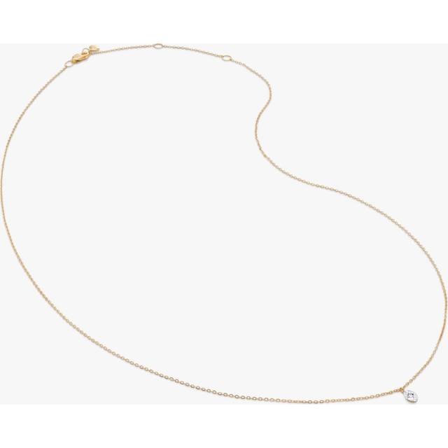 Monica Vinader Womens Yellow Gold Marquise 14ct and 0.016ct Diamond Pendant Necklace 1 Size - YELLOW GOLD
