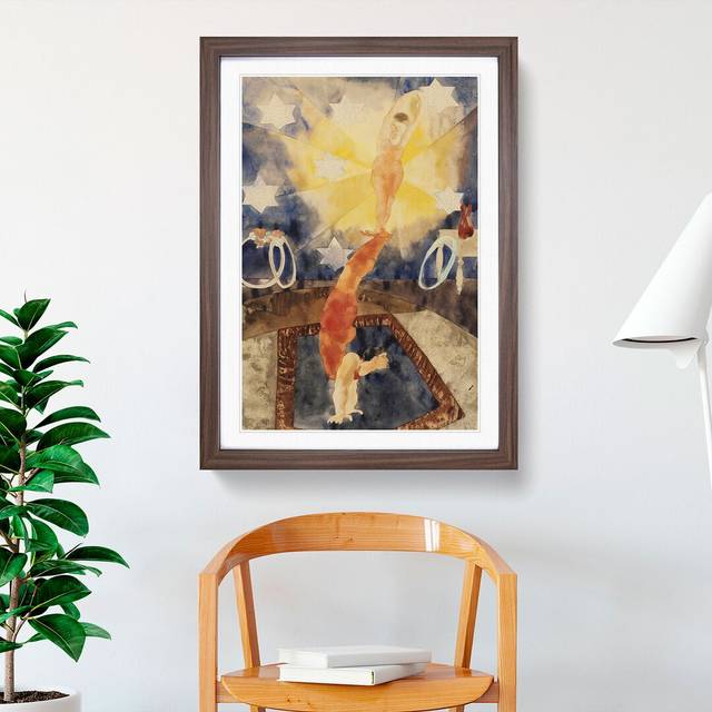 Two Acrobats in Red Tights by Charles Demuth - Picture Frame Painting - Walnut (36cm H x 27cm W x 2cm D)