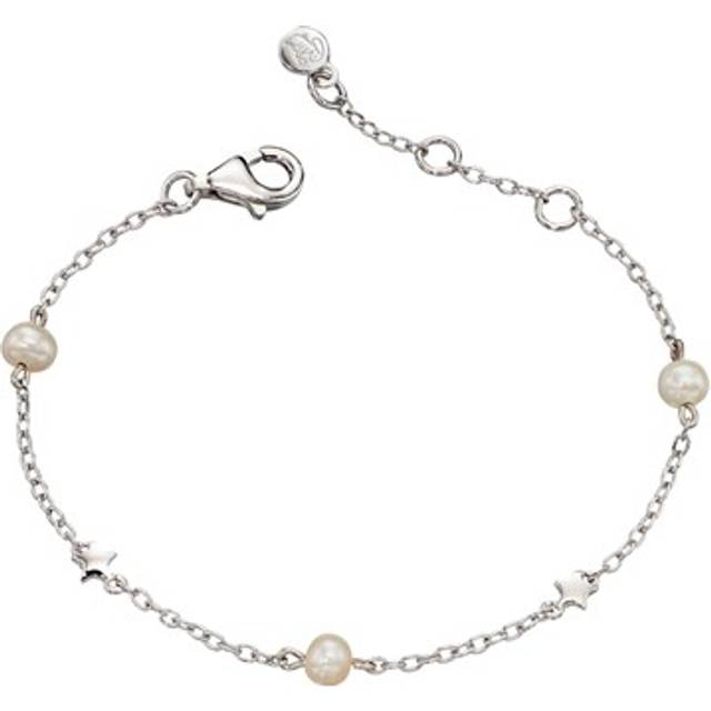 Little Star Girls Anja Silver Pearl Star Bracelet LSB0038