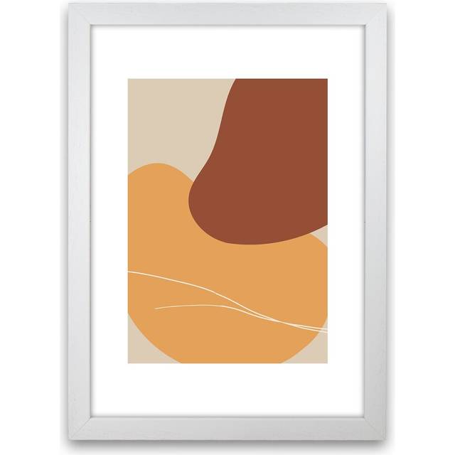 Mica Sand Abstract N28 by Pixy Paper - Graphic Art - White Framed (42cm H x 29.7cm W x 3cm D)