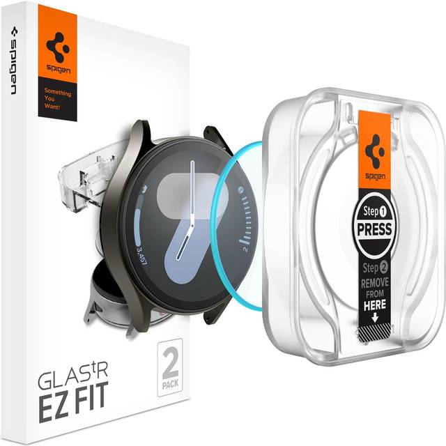 Spigen Tempered Glass Screen Protector [GlasTR EZ FIT] designed for Galaxy Watch 7 (44mm) - 2 Pack