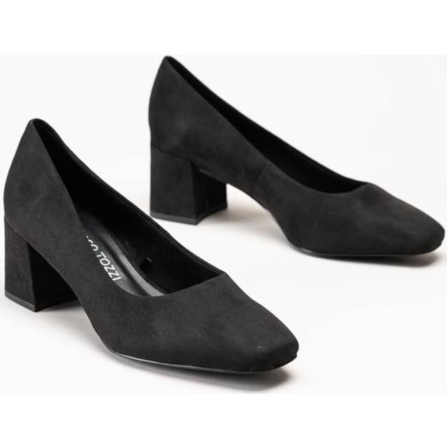 Marco Tozzi - Svarta pumps i mockaimitation storlek 37 Klackskor - Black (37)