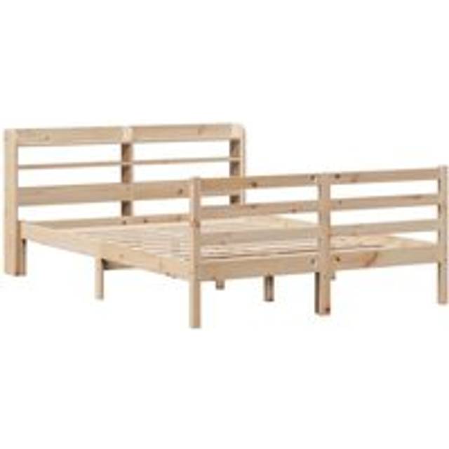 Sängram med huvudgavel 135x190 cm massiv furu