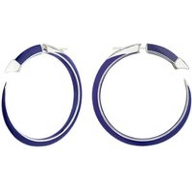 Shaun Leane Sabre Solis Sterling Silver Atlantic Ceramic Large Hoop Earrings
