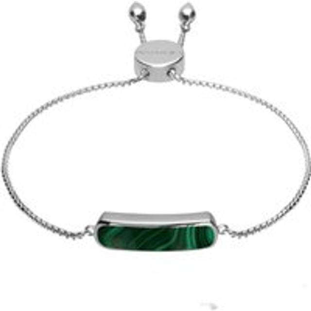Sterling Silver Malachite Lineaire Petite Bracelet