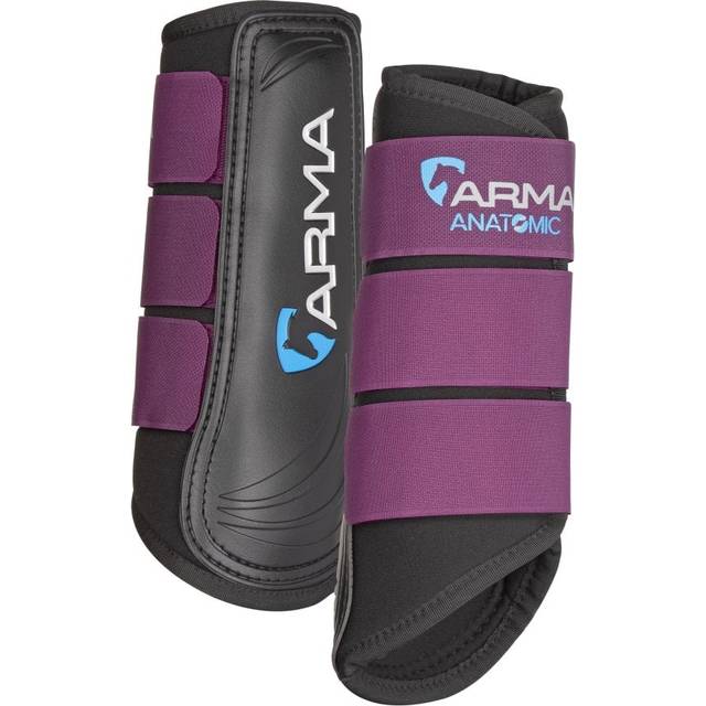 Shires ARMA Neoprene Brushing Boots - Black/Plum / Cob