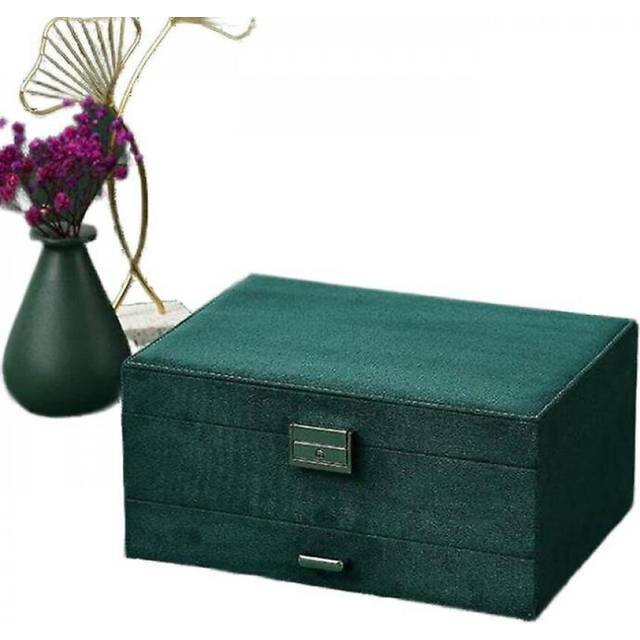 3 Layers Jewelry Stud Cases Velvet Box With Lock For Women|storage Boxes Bins
