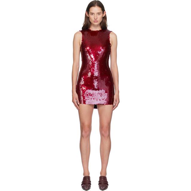 16Arlington Burgundy Ray Minidress - Rosso Ciliegia - UK 6