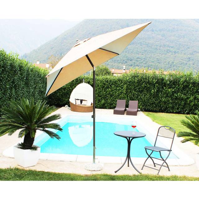 Ardeen 2m Square Traditional Parasol - Taupe (200cm W X 200cm D)