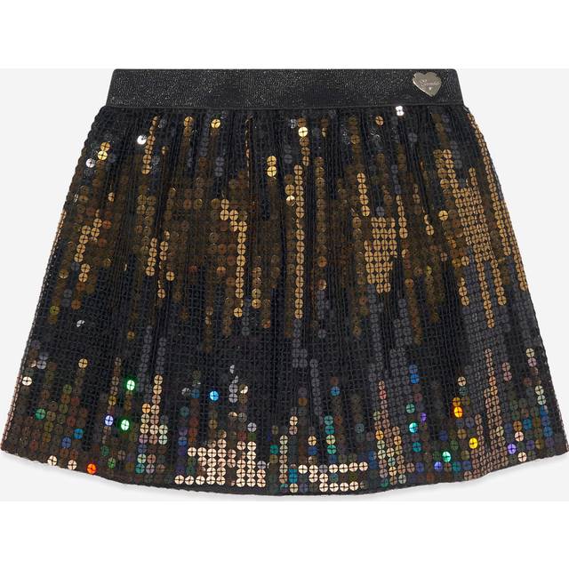 Sequin Mini Skirt in Black