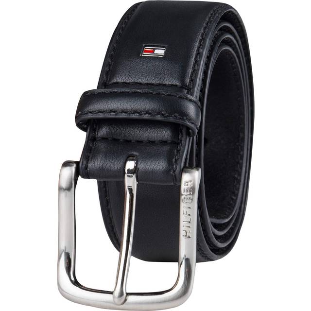 Tommy Hilfiger Men's Harness Buckle 35mm Stiched Edge Belt - Black 40 (40)