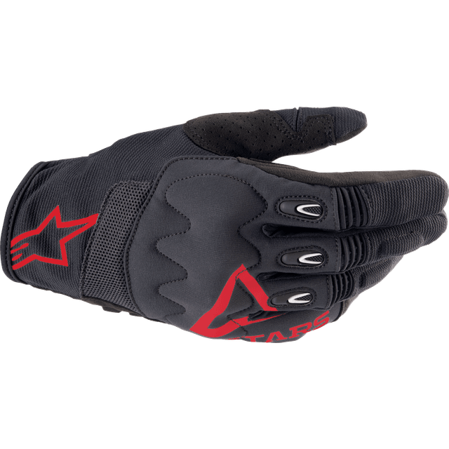 Alpinestars Techdura Motocross Gloves, black-red, Size S for Men