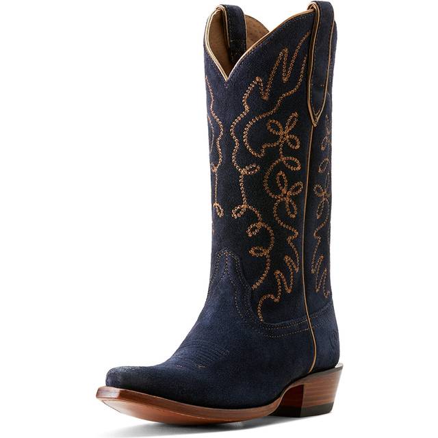 Ariat jukebox western suede cowboy womens boot in navy uk 4 - 8