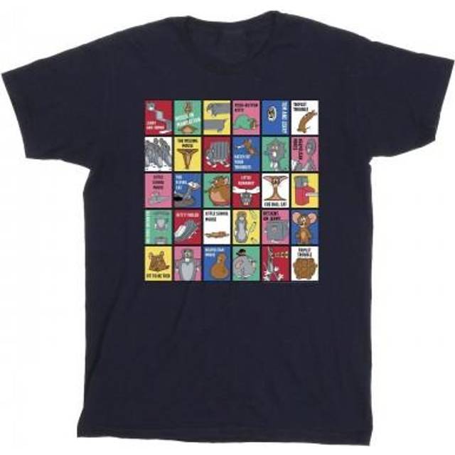 Grid Squares T-Shirt - Baby Blue - L