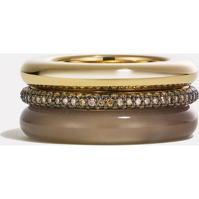 By Pariah Aurea Ring Stack | Grey Agate - 56