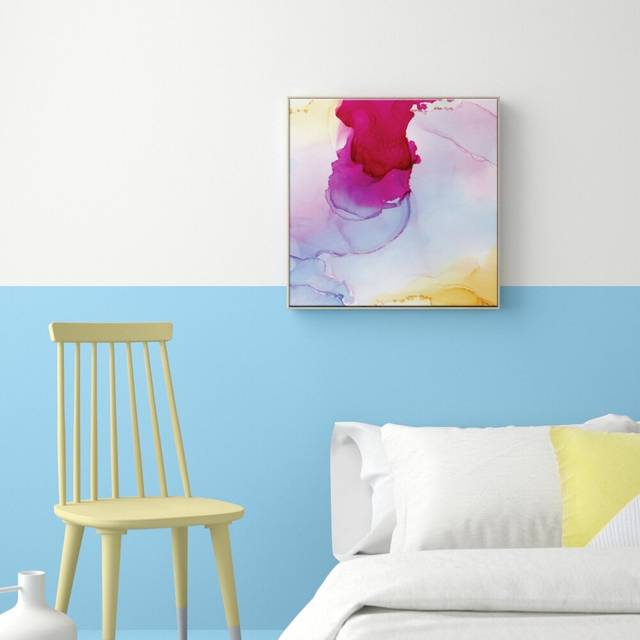 'Oh Sugar' by Fern Siebler Framed Painting on Canvas - Timber Floater Frame (62.5 cm H x 62.5 cm W x 4 cm D)