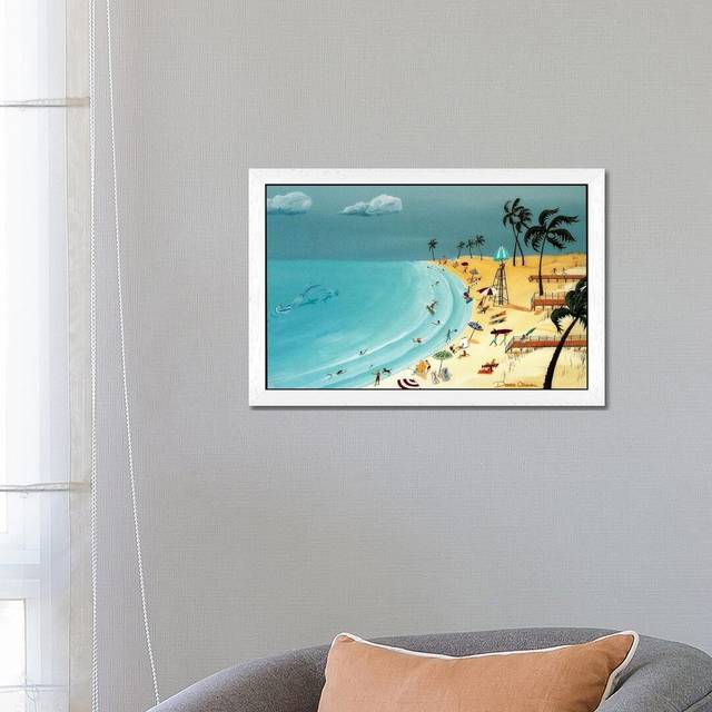 'The Gulf Beaches in My Memories' by Debbie Criswell - Floater Frame Painting Print on Canvas - White (66.04cm H X 45.72cm W)