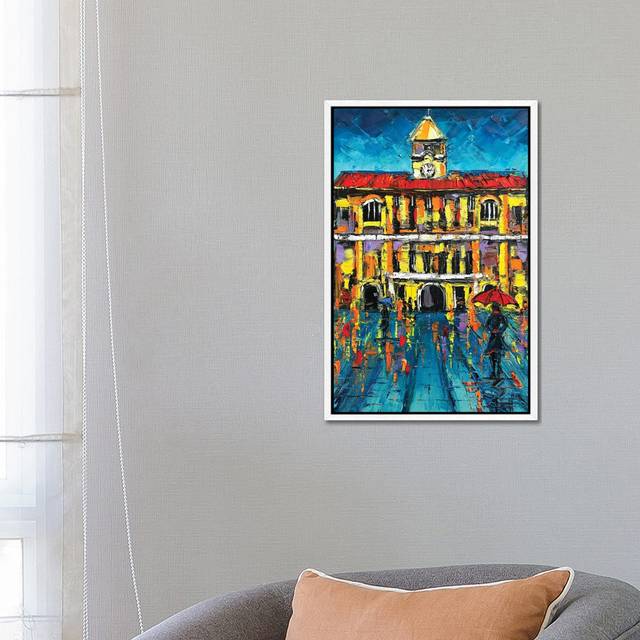 San Francisco Ferry Building by Lisa Elley - Gallery-Wrapped Canvas Giclée on Canvas - White Floater Framed (66.04 cm H x 45.72 cm W)