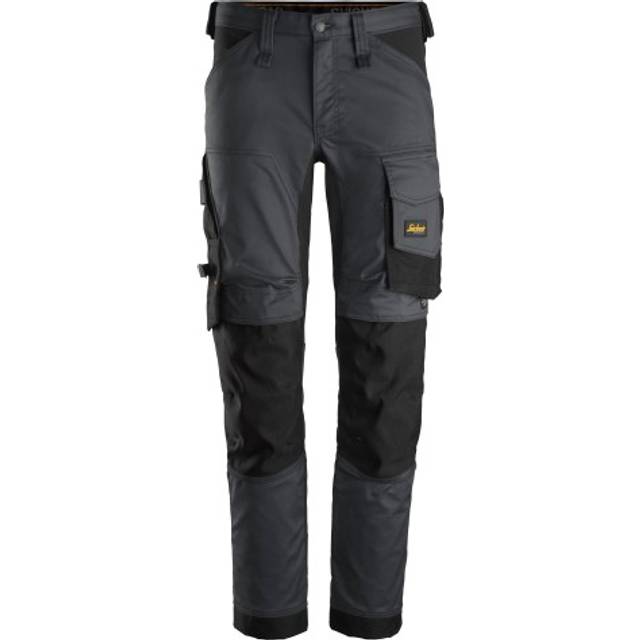 Snickers 6341 Mens Allround Work Stretch Slim Fit Trousers - Grey / Black